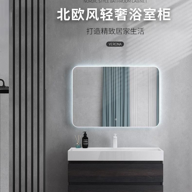 人造石北欧浴室柜组合现代简约卫生间洗漱台工厂直销抽屉