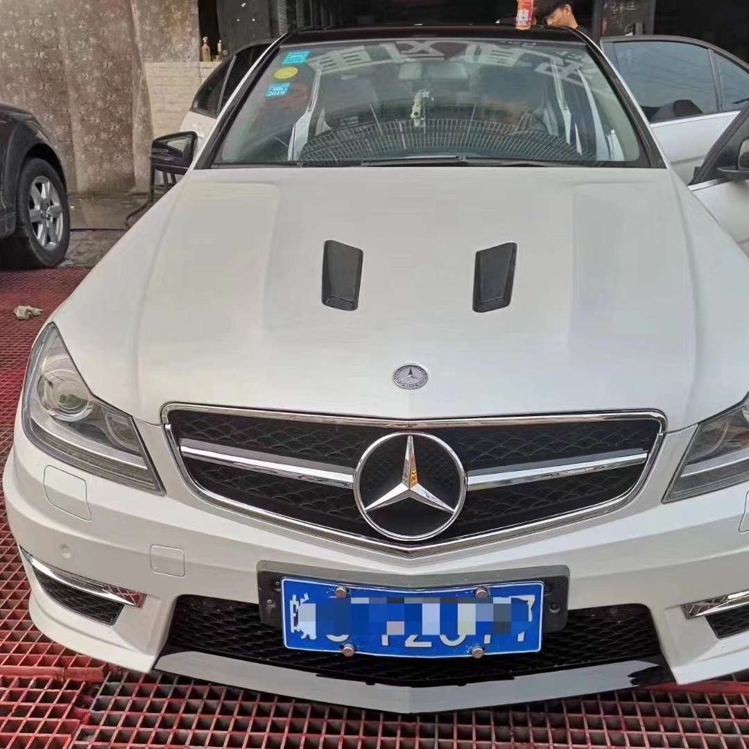 适用奔驰C级w204改装c63 AMG大包围机盖叶子板中网排气保险杠