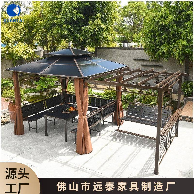 户外凉亭葡萄架遮雨棚别墅庭院花园休闲亭子露台楼顶露台乘凉棚