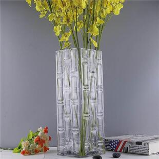 特大号方形花瓶玻璃透明高50cm插花大号客厅摆件水培富贵竹落地