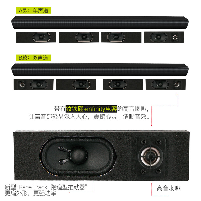 无源壁挂长条音柱5.1客厅背景回音壁电视家庭影院中置环绕长音箱