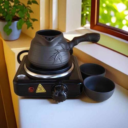甘肃罐罐茶炉西和煮茶罐红泥紫砂罐子电炉子电陶炉熬茶器家用套装