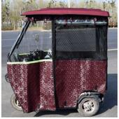 电动三轮车车棚雨篷休闲推拉款 老年车篷全封闭加厚透明挡风遮雨棚