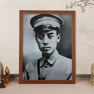 周恩来画像有带框周总理老年墙挂画伟人书房办公室装饰画相框摆台