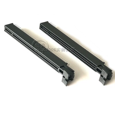 PCIE4.0插槽164Pin带卡扣16X显卡卡槽X16带飞机尾APCI0494-K002C