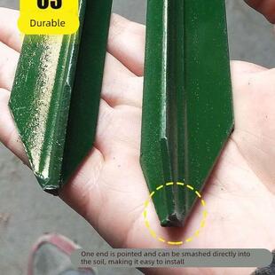 固定尖头柱子三角Y立柱防生锈绿色铁立柱实心立柱围网