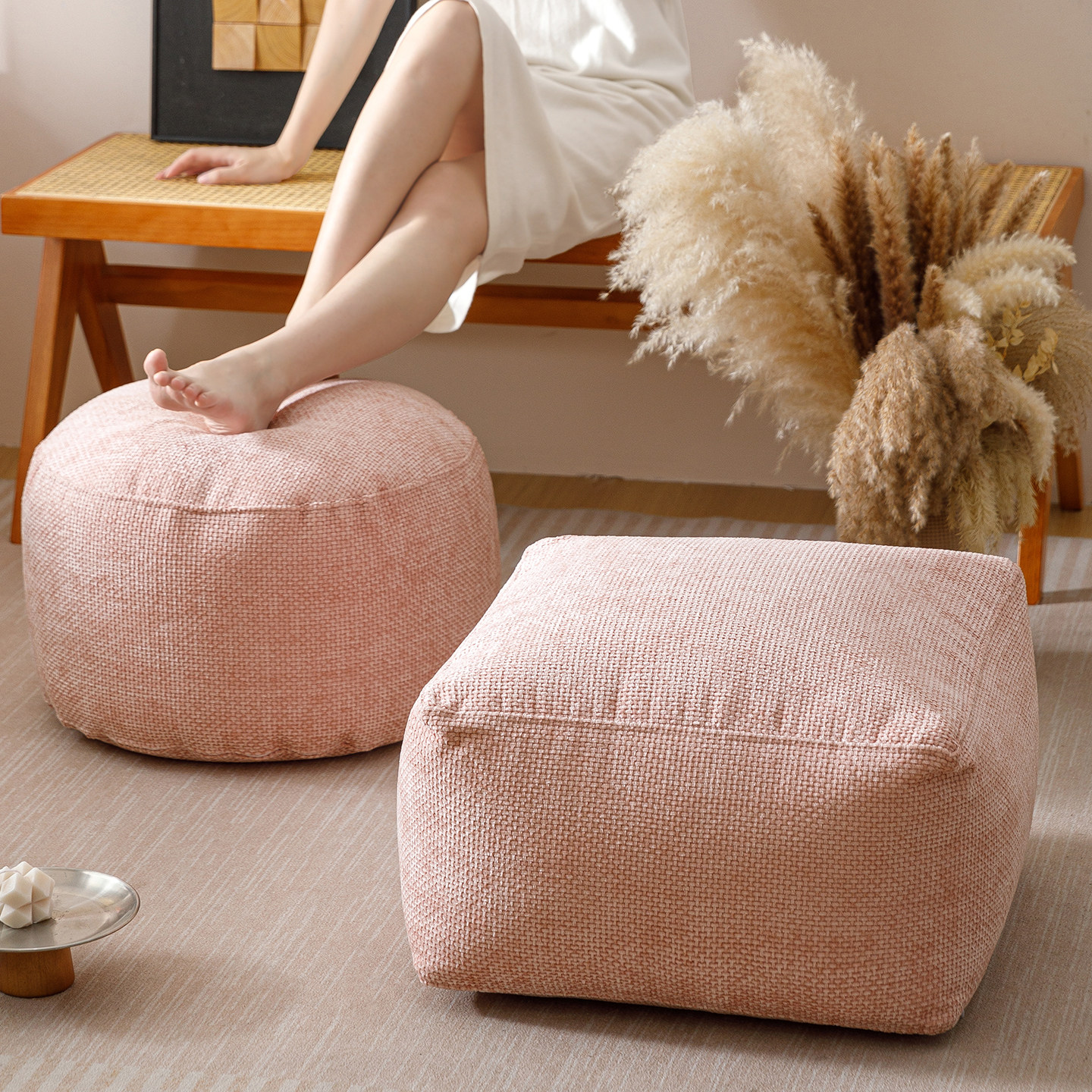 坐墩蒲团简约现代款素色懒人沙发客厅坐墩脚凳榻榻米50cm坐垫,居家布艺,蒲团,淘宝优惠券,粉丝福利购,淘宝优惠卷
