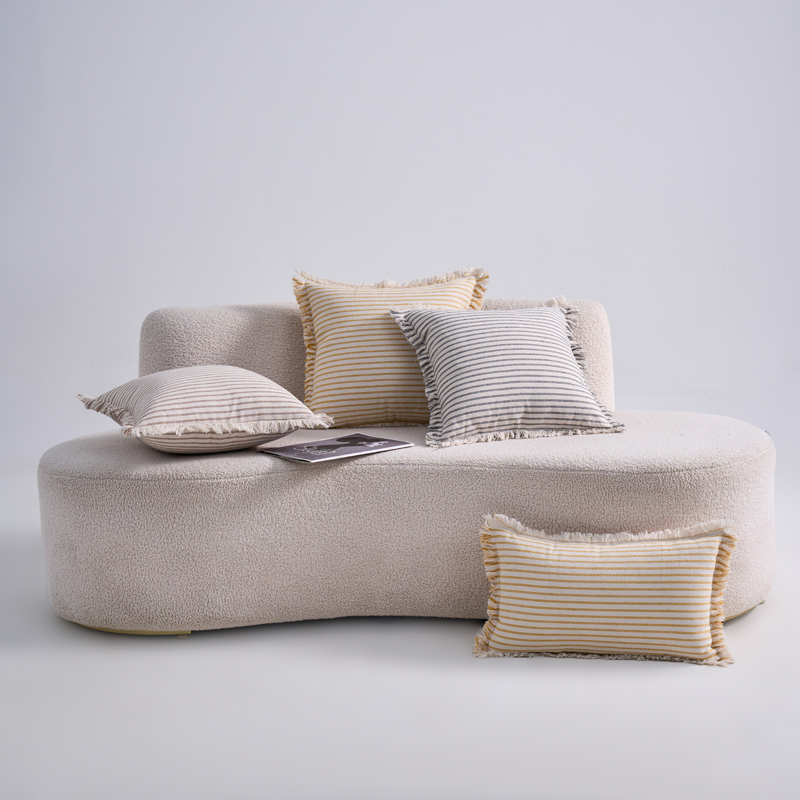 简约棉麻色织沙发抱枕套