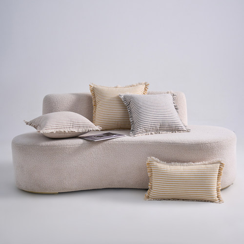 简约棉麻色织沙发抱枕套