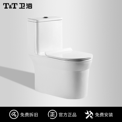 TT卫浴家用马桶卫生间节水防臭陶瓷小户型抽水连体座便器3835