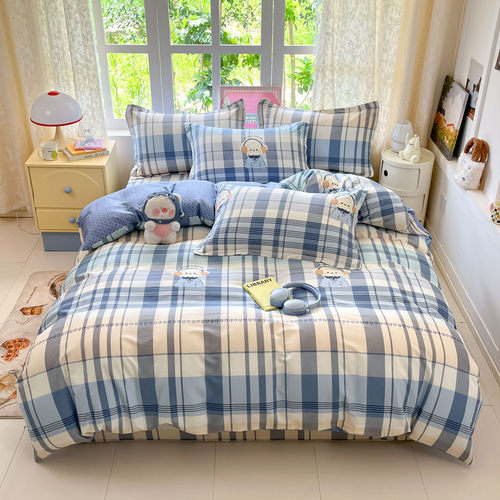 纯棉卡通四件套全棉床上用品双人1.8米床单被套4件套床笠款套件