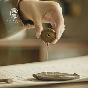 研磨无墨水墨条题书法高档迷你壶房水滴砚台滴磨小砚东意文滴滴铜