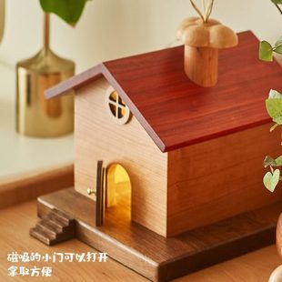储蓄罐存钱罐儿童男家用原创实木精致气球房孩女孩公主礼物大房子