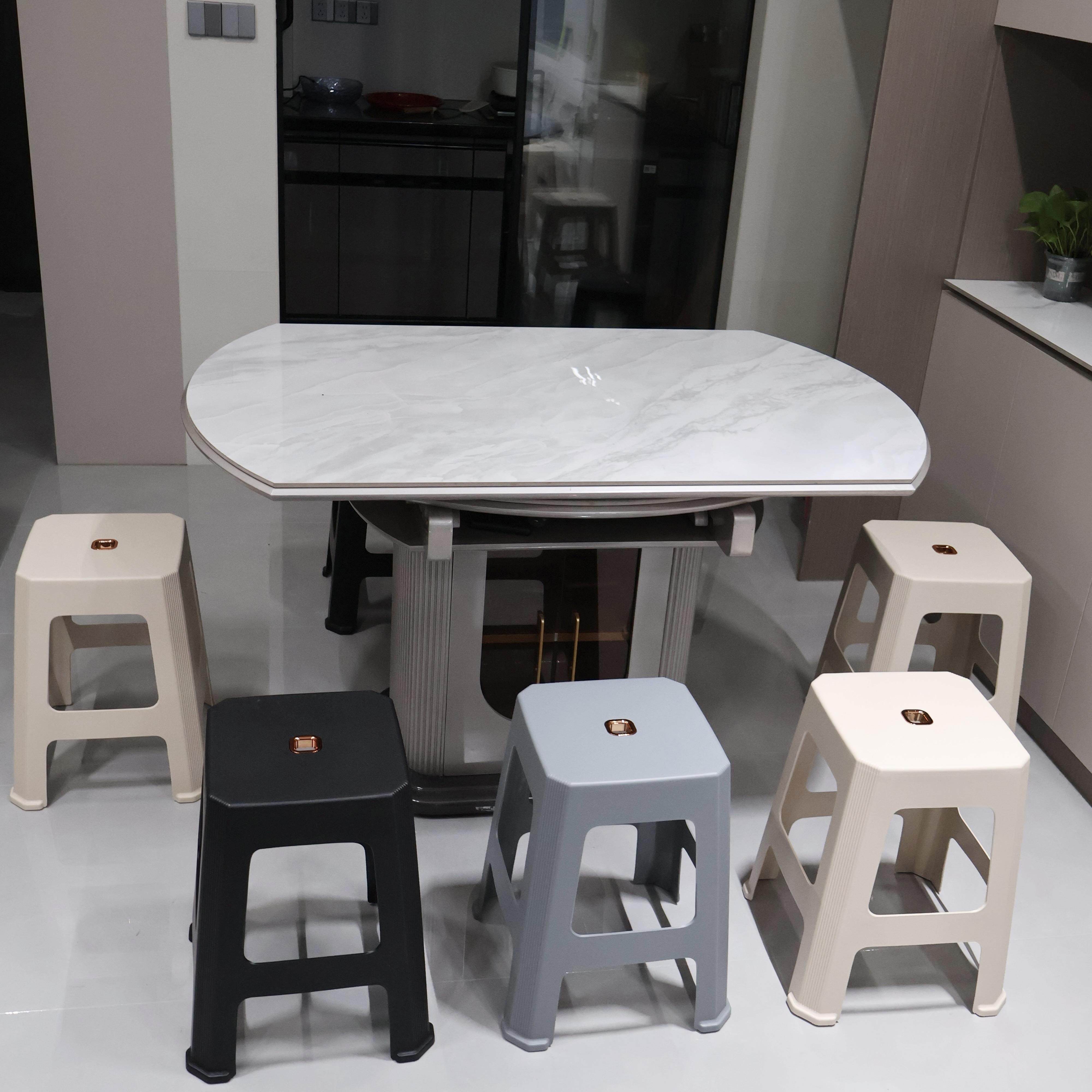 塑料凳子家用加厚经济型朔料方板凳客厅餐桌登子椅子简易熟胶高凳