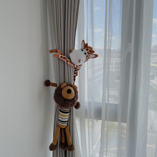 ins风软萌卡通动物狗狗窗帘扣绑带儿童房窗帘装饰创意玩偶抱扣