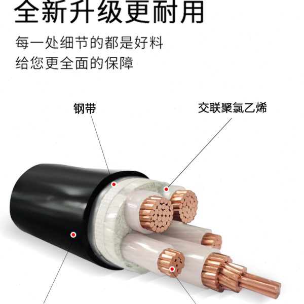YJV22电缆国标纯铜芯3*25 35 50 70 95 120 平方铠装工程电线电缆