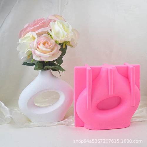 新款创意扭曲花瓶模具 ins风不规则石膏水泥模 diy花盆摆件模具