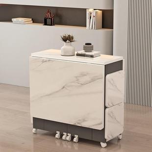 折叠餐桌椅小户型多功能桌椅组合家用仿实木可移动伸缩简易餐桌椅