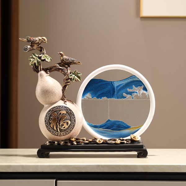 沛纳丽中式创意流沙画沙漏葫芦摆件客厅电视柜酒柜办公室高档装饰