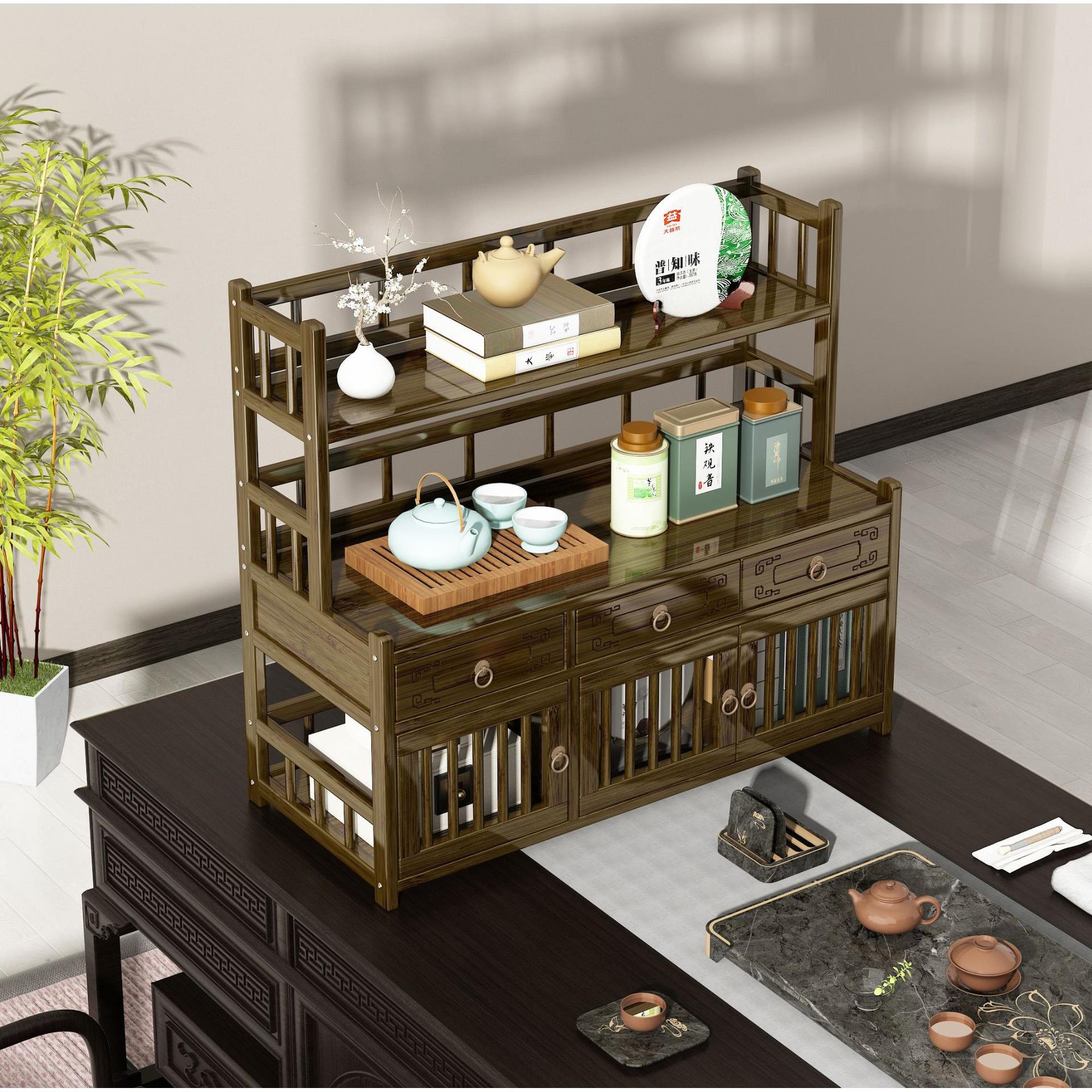 桌面博古架小型实木中式茶杯架紫砂壶摆放架茶具茶桌上收纳置物架