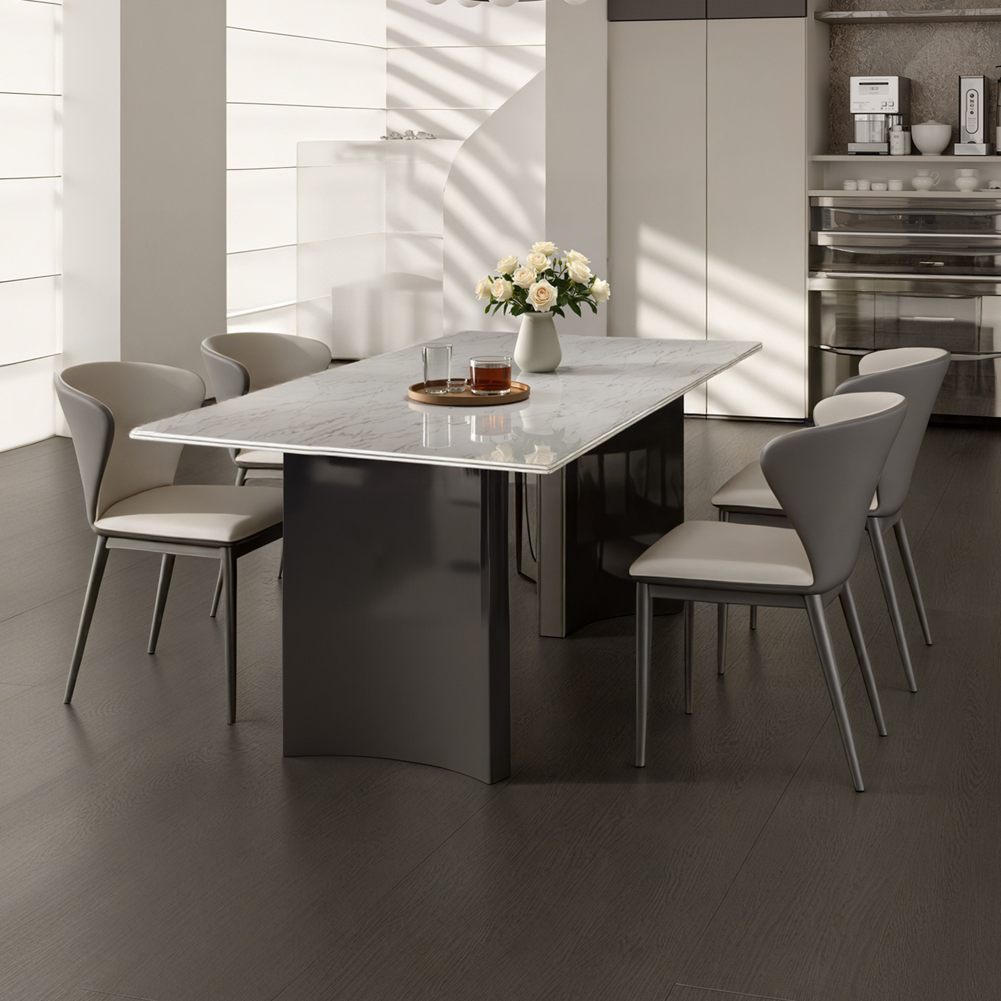 意式轻奢天然奢石餐桌