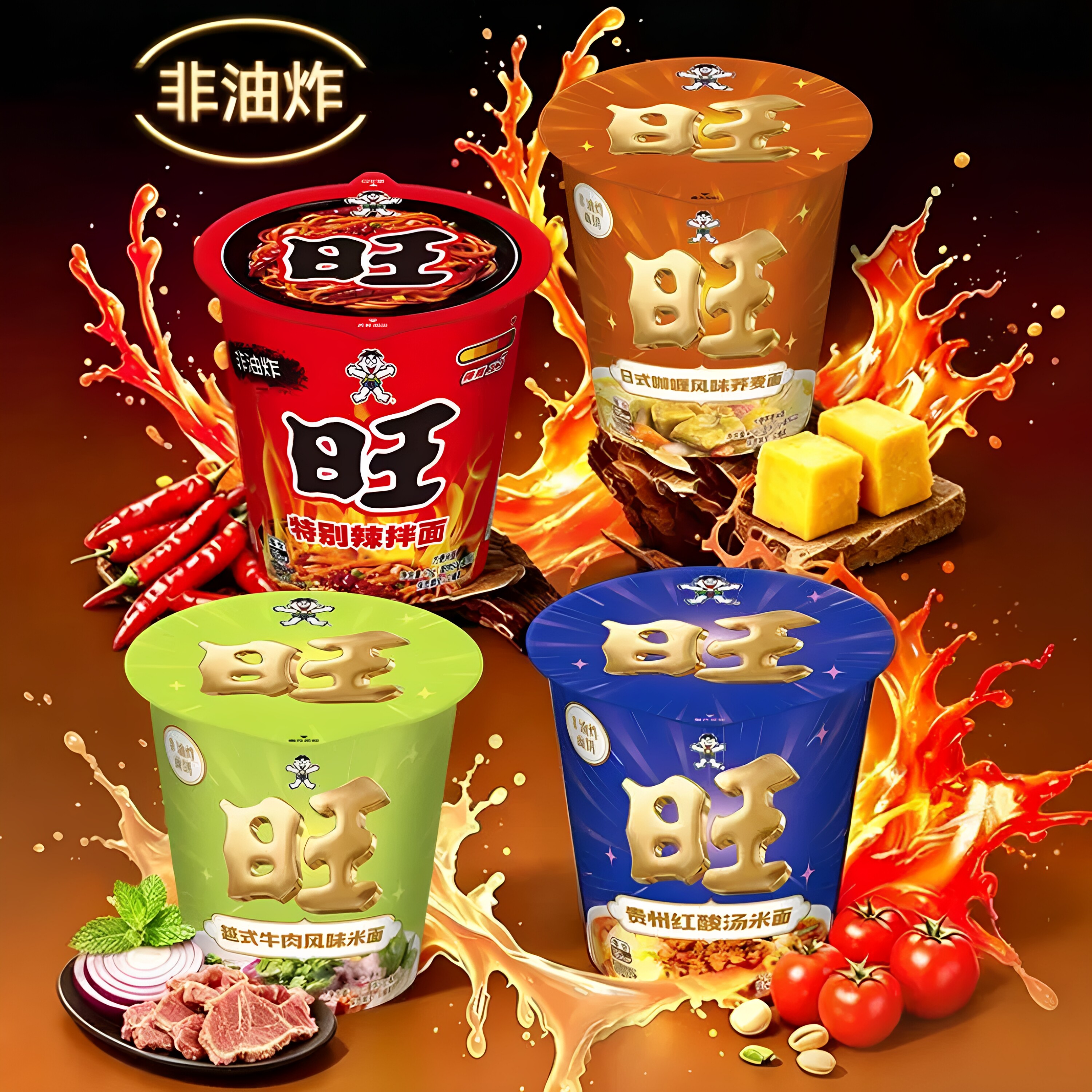 旺旺杯面Q米面拌面方便面泡面