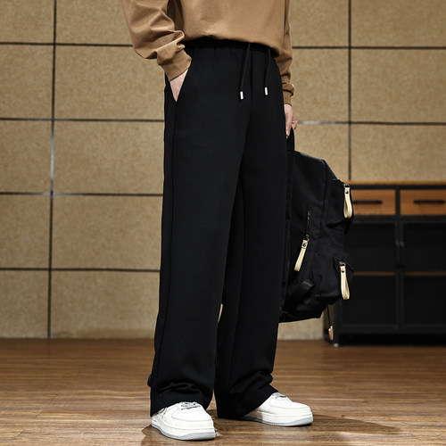 【美式垂感加绒针织休闲裤男士】