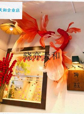 l026马年新款中国风锦鲤灯笼挂饰E店铺橱窗过年除夕元旦氛围装饰