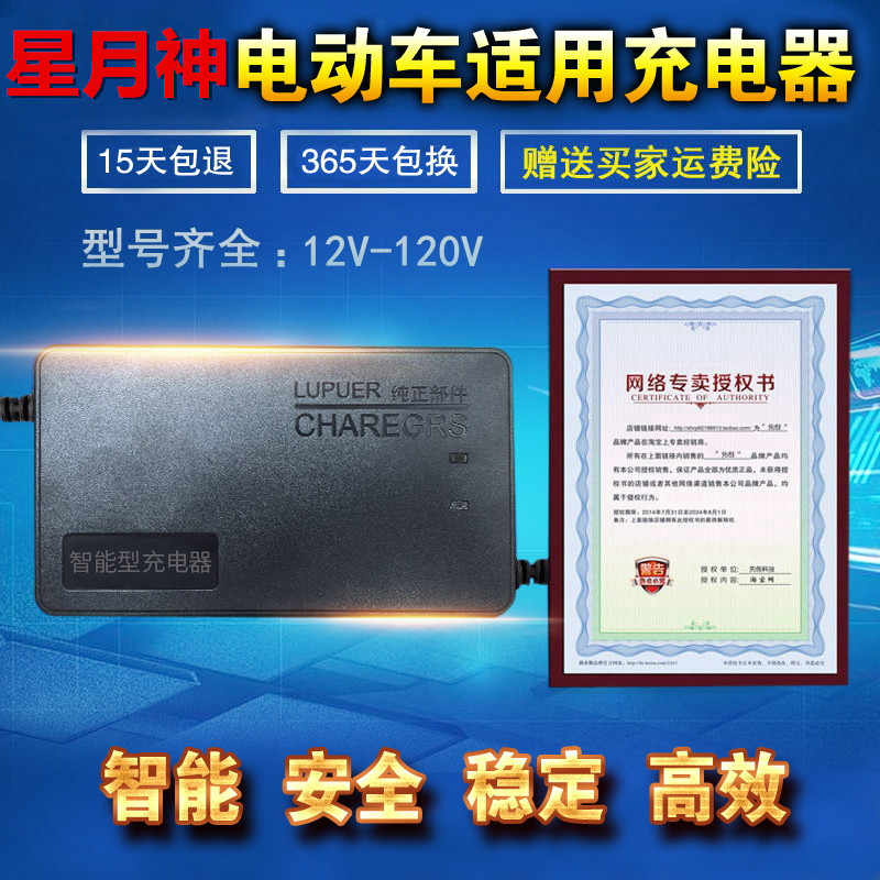 极速星月神电动车电瓶充电器36V48V12AH60V20AH64MV72V80V84V96V3