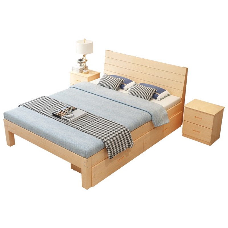 极速实木床1米2/35/5成人单人床一米D宽1.2新中式木床1.35米简易1