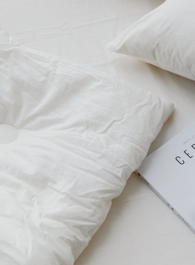 极速百搭b白色春秋被子 纯棉绗缝固定双人被200x230羽丝被子单人