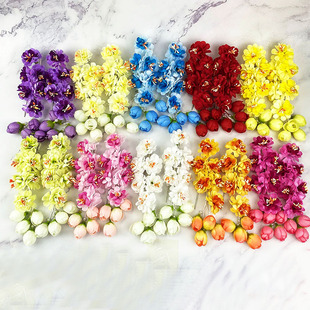 新品戏曲鬓花绢花耳边花六连朵戏剧用F品京剧青衣花旦新头饰头花