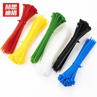 极速赫思迪格JG-1k102彩色尼龙扎带自锁式理线带4*250600条(白/黑