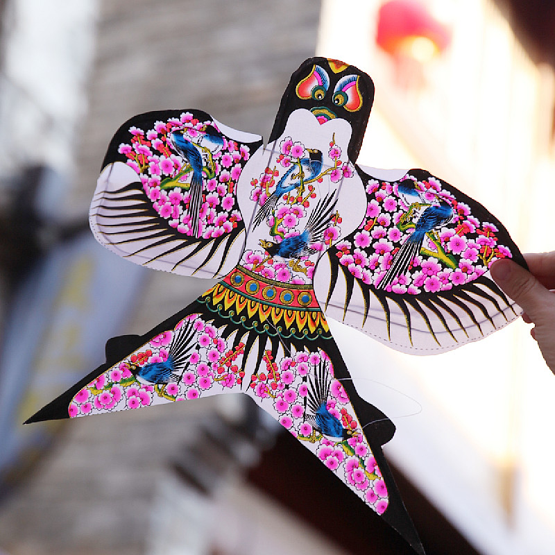 极速产品迷你可放飞纸鸢 非遗民俗D手工竹架烫金沙燕子风筝易放飞