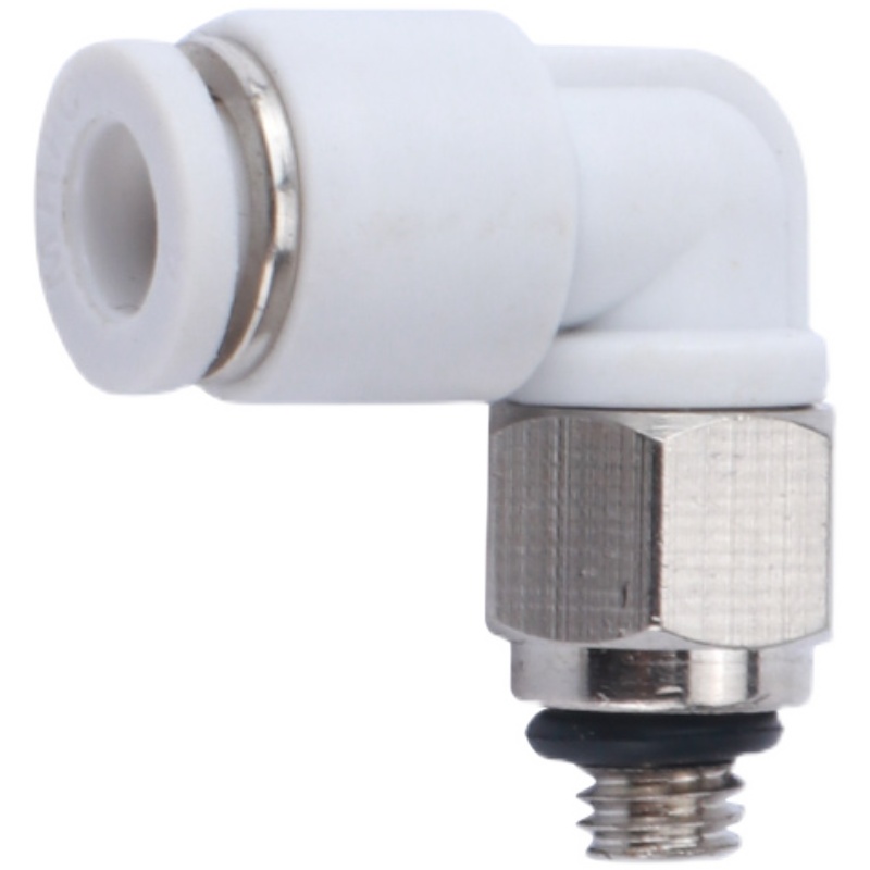 极速白色气动d快速微型迷你接头气管快插PL4-M3/M4/M5/6mm螺纹弯