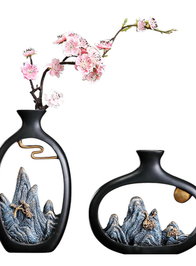 新品新中式禅意摆件办公中国风客厅E玄关酒柜隔断博古架新家装饰