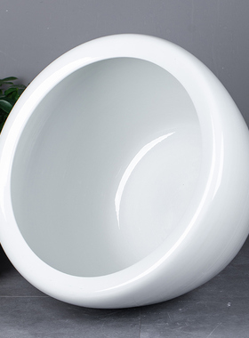 极速陶瓷鱼缸白色水缸养鱼阳台睡莲荷花缸室外庭院陶X瓷大缸鱼缸