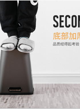 极速北欧ins大j号无盖压圈垃圾桶家用2022新款塑料垃圾桶简约商务