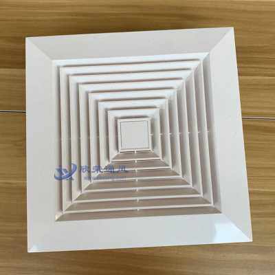 新品空调出风口散流器方形排风口天花百叶天方P地圆管道通风机排