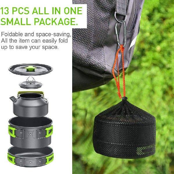 极速Multifunctional Tableware Cooking Set FoldabWle Hiking