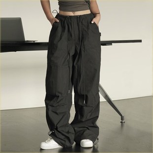 极速热爱或消亡j 【跳伞裤】初秋新款透气美式辣妹宽松束脚工装裤