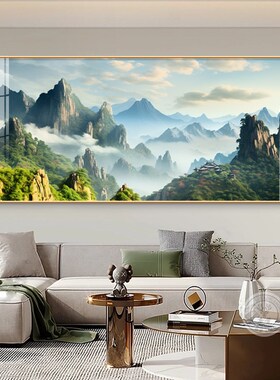 新品迎客松挂画现代简约客厅沙发背景墙装L饰画大气办公室酒店房