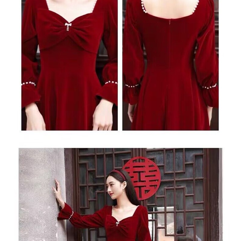 极速敬酒服女大码200斤胖mm孕妇新娘春季N订婚结婚出阁宴礼服平时