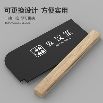 极速可更a换办公室门牌定制实木科室牌会议室财务室亚克力标识牌
