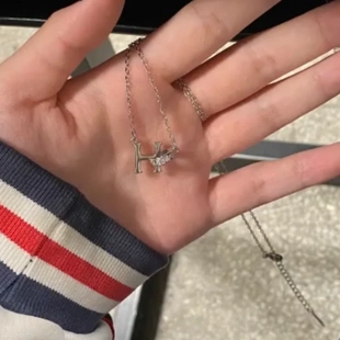 26个字母z项链H女款首字母y手链钛钢不掉色新嘉棋饰品