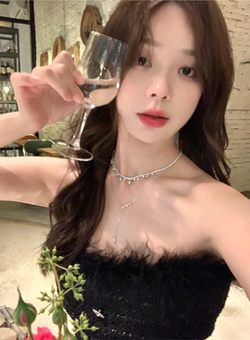 闪锆项链女2024新款爆流苏