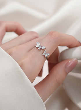 【巷南】999纯银蝴蝶戒指