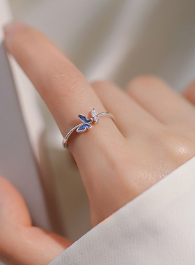 【巷南】999纯银蝴蝶戒指