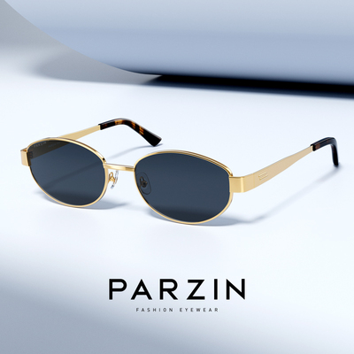 【千金镜】帕森太阳镜复古老钱风椭圆金属框墨镜女防紫外线PZ8387