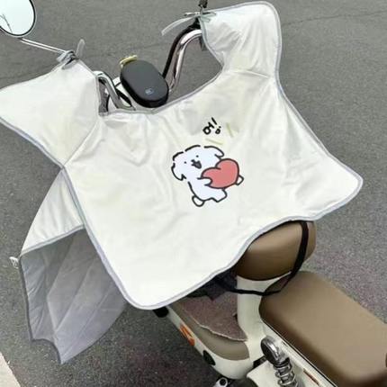 爱玛防晒防水遮阳罩小狗女双面电动车挡风被夏季线条雅迪薄款通用